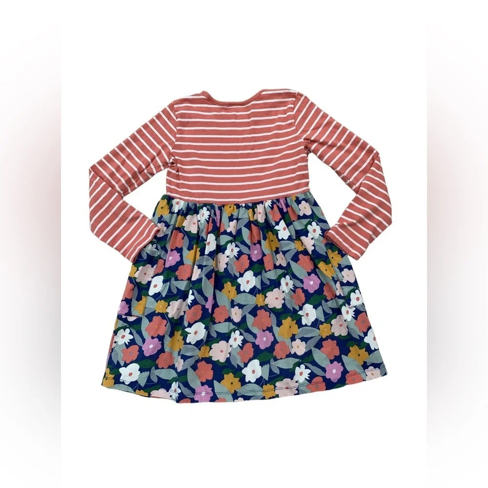 Hanna Andersson Size 130, 8, Mixie Dress in Stripes and Flowers
